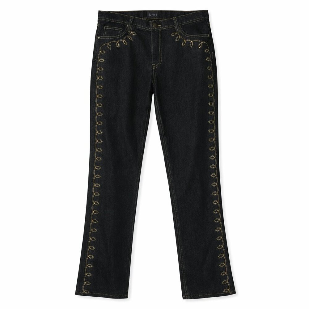 U-51 Embroidered Dark Wash Jeans Size 14